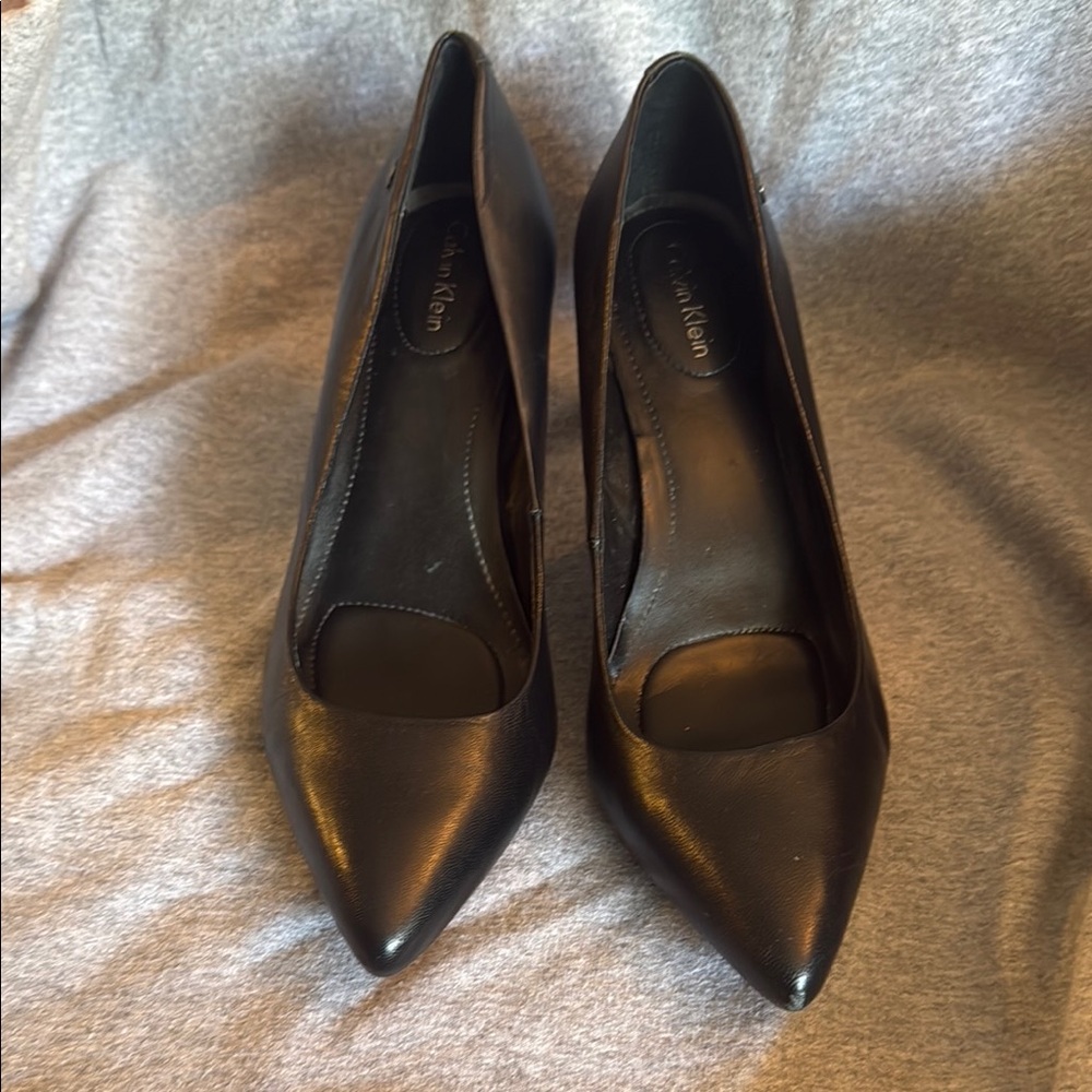 Calvin Klein Black Heels Classic Pointed-Toe Pumps